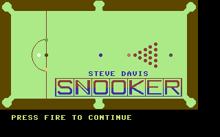 Steve Davis Snooker screenshot 3 for Commodore 64
